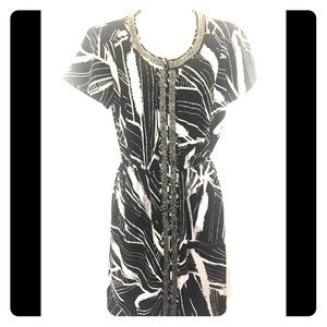 ALFANI Womens Dress Sz 4 Black White Geo Print
